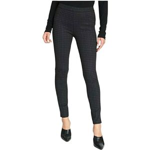 NWT Max Studio Ponte High Waist Skinny Leggings Black Gray Plaid